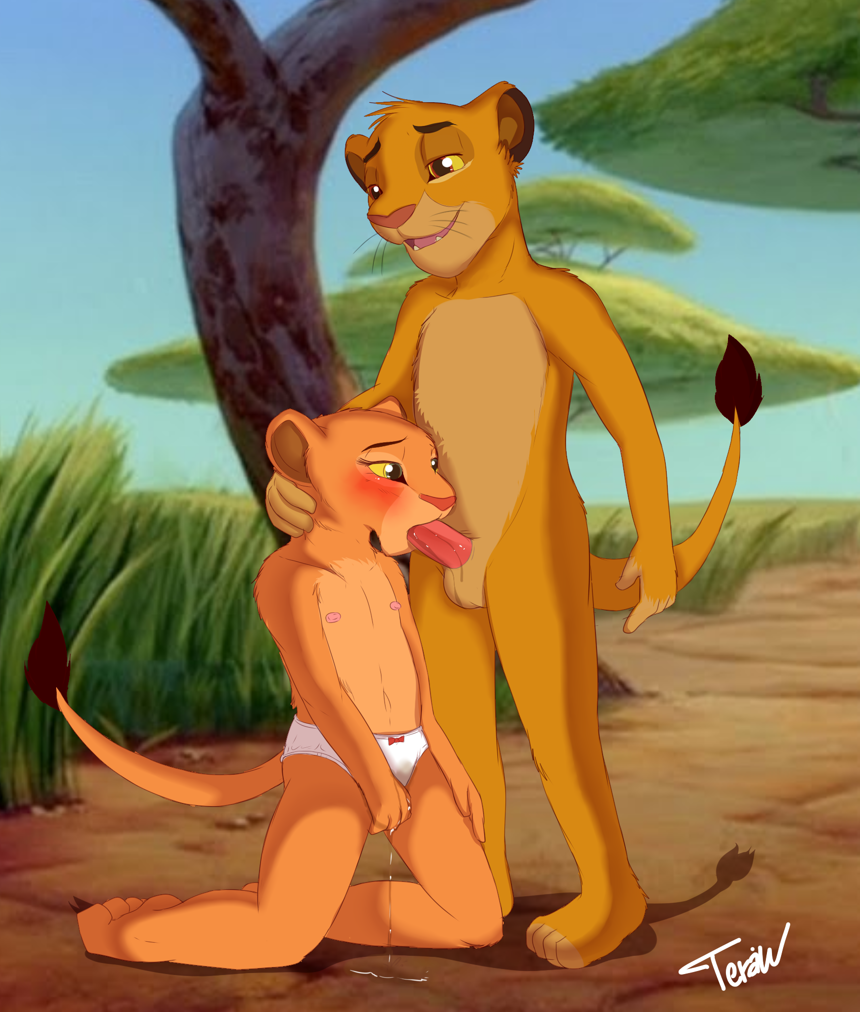 The Big Imageboard Tbib Anthro Balls Blush Clothing Cub Disney Duo Feline Female Launny Lion