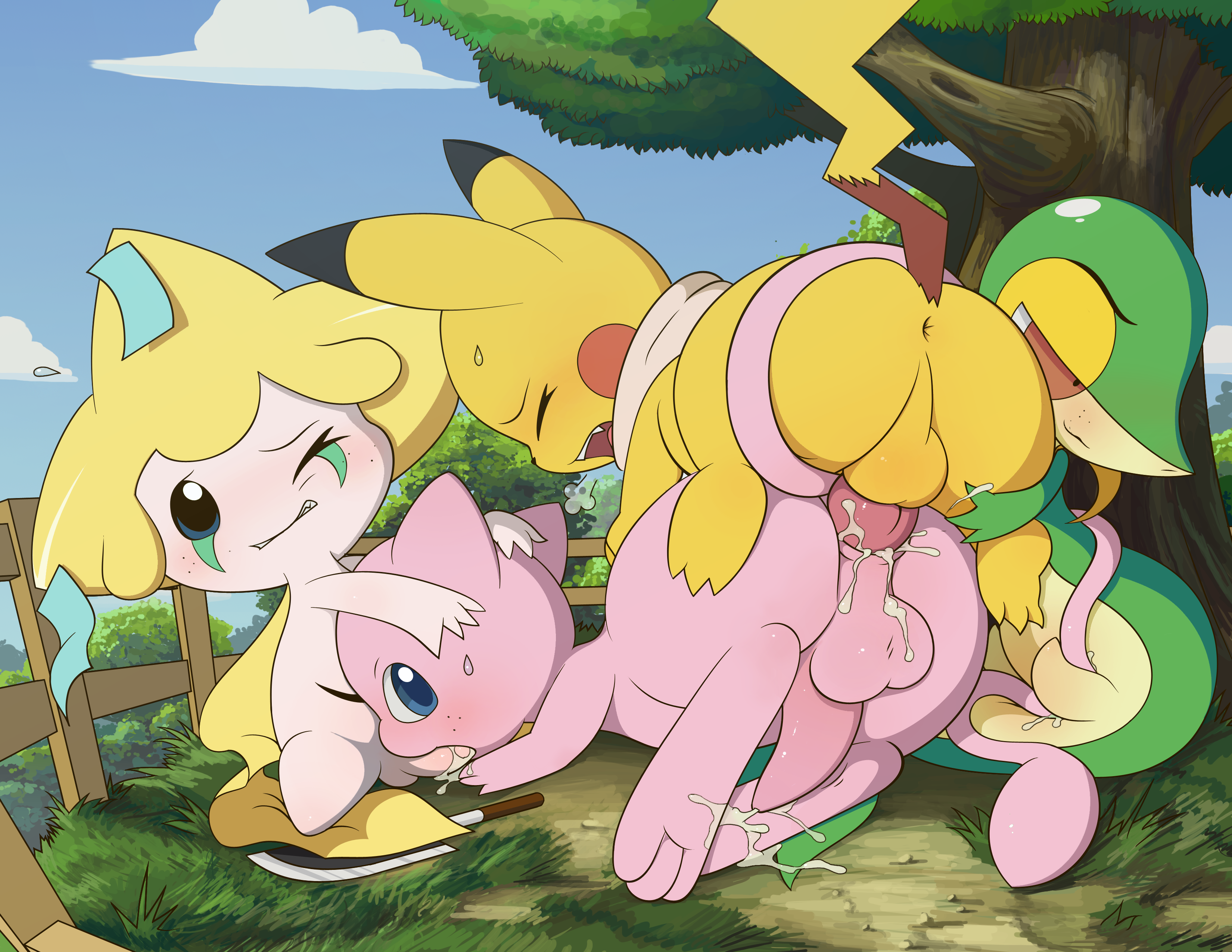 Gay Pikachu Porn - Mew taking it from Pikachu and Jirachi [Tricksta] : GayPokePorn